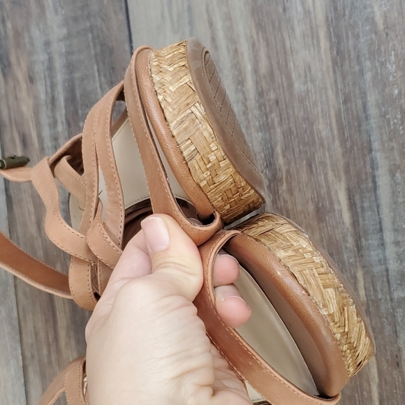 Jessica Simpson Julita strappy leather high wedge sandals shoes - Picture 5 of 11